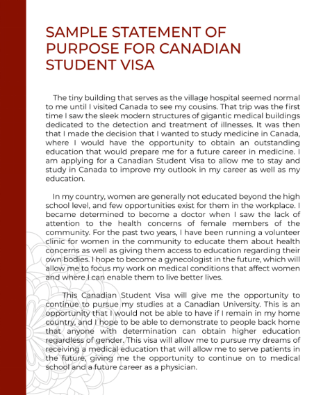Statement Of Purpose Sample For Student Visa Australia