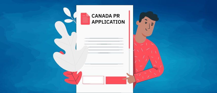 An illustration of immigration consultant guiding with Canadian PR visa application